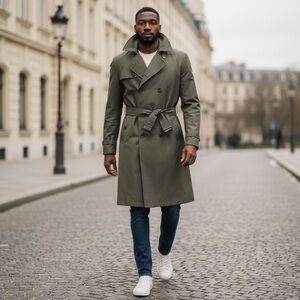 Christian Dior Trench Coat Mousier Double Breasted Removable Wool Liner Coat